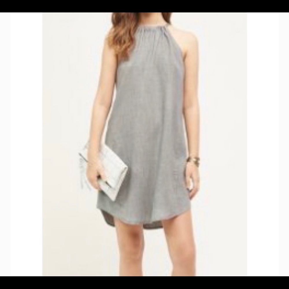 Anthropologie Cloth & Stone Gray Halter Dress